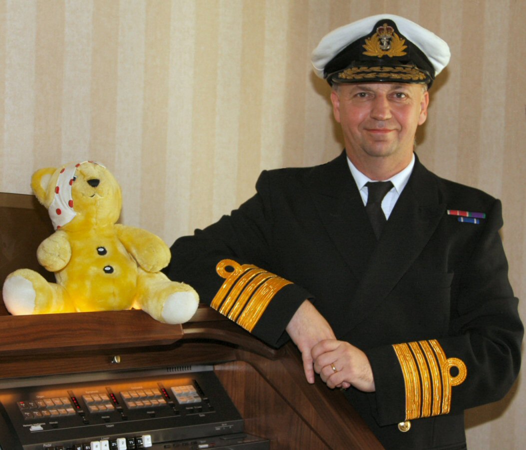 Dressed up as an admiral for children in need